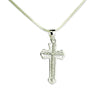 Buy Online Gift Shop Cross Cut Out CZ Sterling Silver Pendant