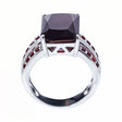 Red CZ Sterling Silver Ring (Size 8) in Red color
