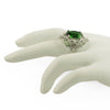 Buy Online Gift Shop Green Oval CZ Rhodium Sterling Silver Ring (Size 8)