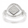 CZ Rhodium Sterling Silver Ring (Size 6) in Silver color