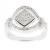 CZ Rhodium Sterling Silver Ring (Size 7) in Silver color,  shape