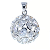 Bezel CZ Sterling Silver Pendant in Silver color
