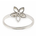Flower Sterling Silver Ring (Size 6) in Silver color
