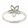 Flower Sterling Silver Ring (Size 6) in Silver color,  shape