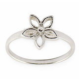 Flower Sterling Silver Ring (Size 7) in Silver color