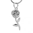 Rose Sterling Silver Pendant in Silver color,  shape
