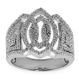 Crown Sterling Silver Ring (Size 7) in Silver color,  shape