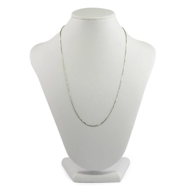 Rhodium Sterling Silver Chain 16 Inches in Silver color,  shape