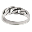 Chain Design Sterling Silver Ring (Size 7) in Silver color