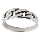 Chain Design Sterling Silver Ring (Size 7) in Silver color
