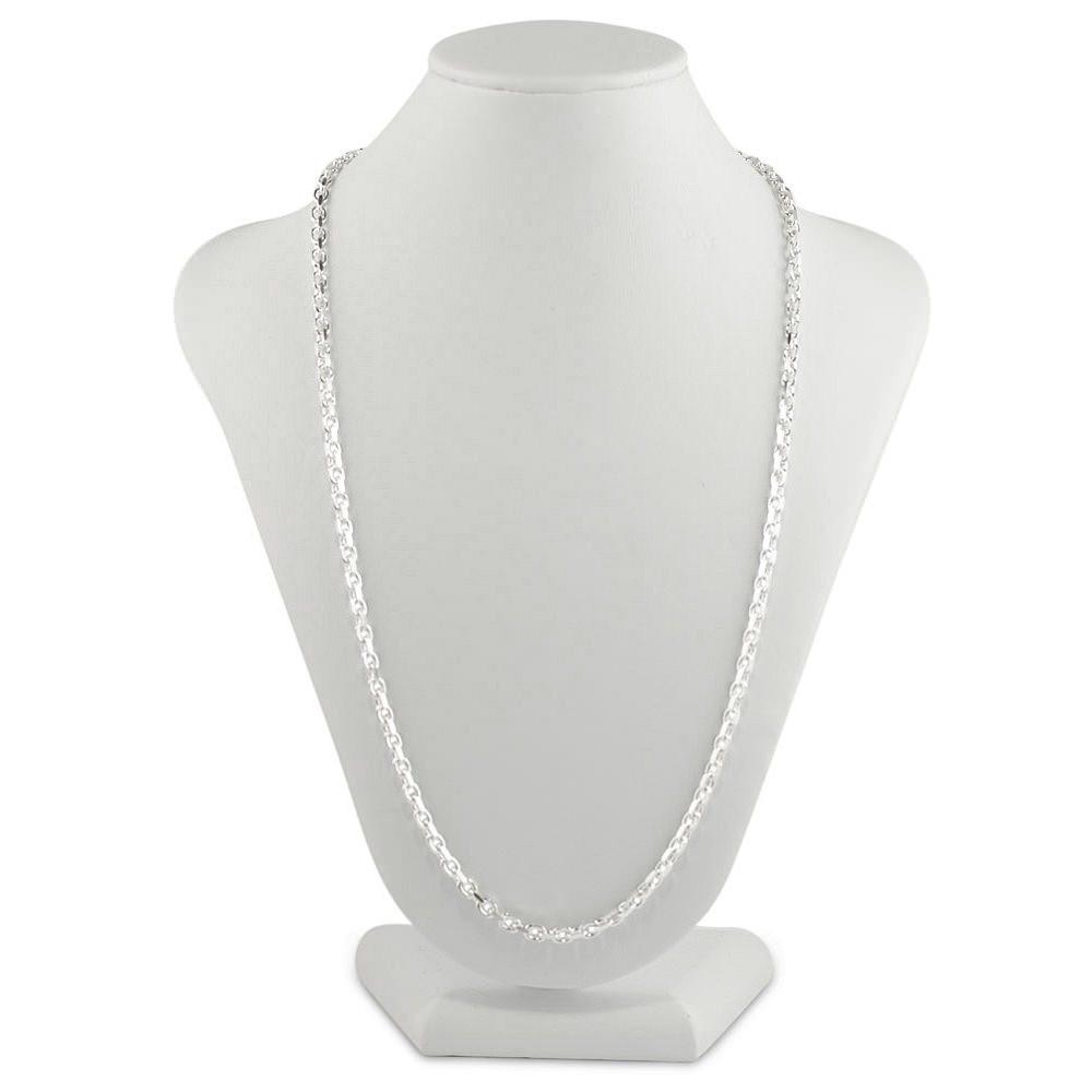 3mm Sterling Silver Box Chain 20 Inches in Silver color
