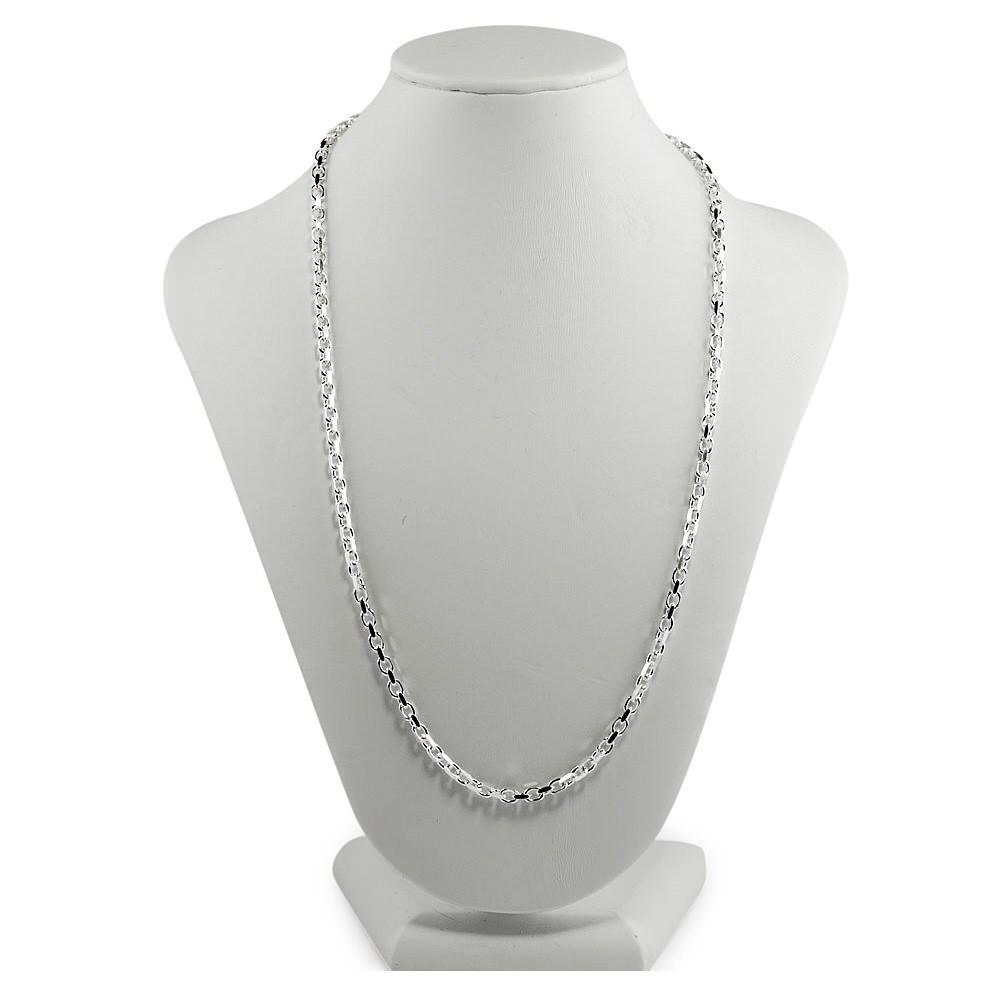 3mm Sterling Silver Box Chain 22 Inches in Silver color