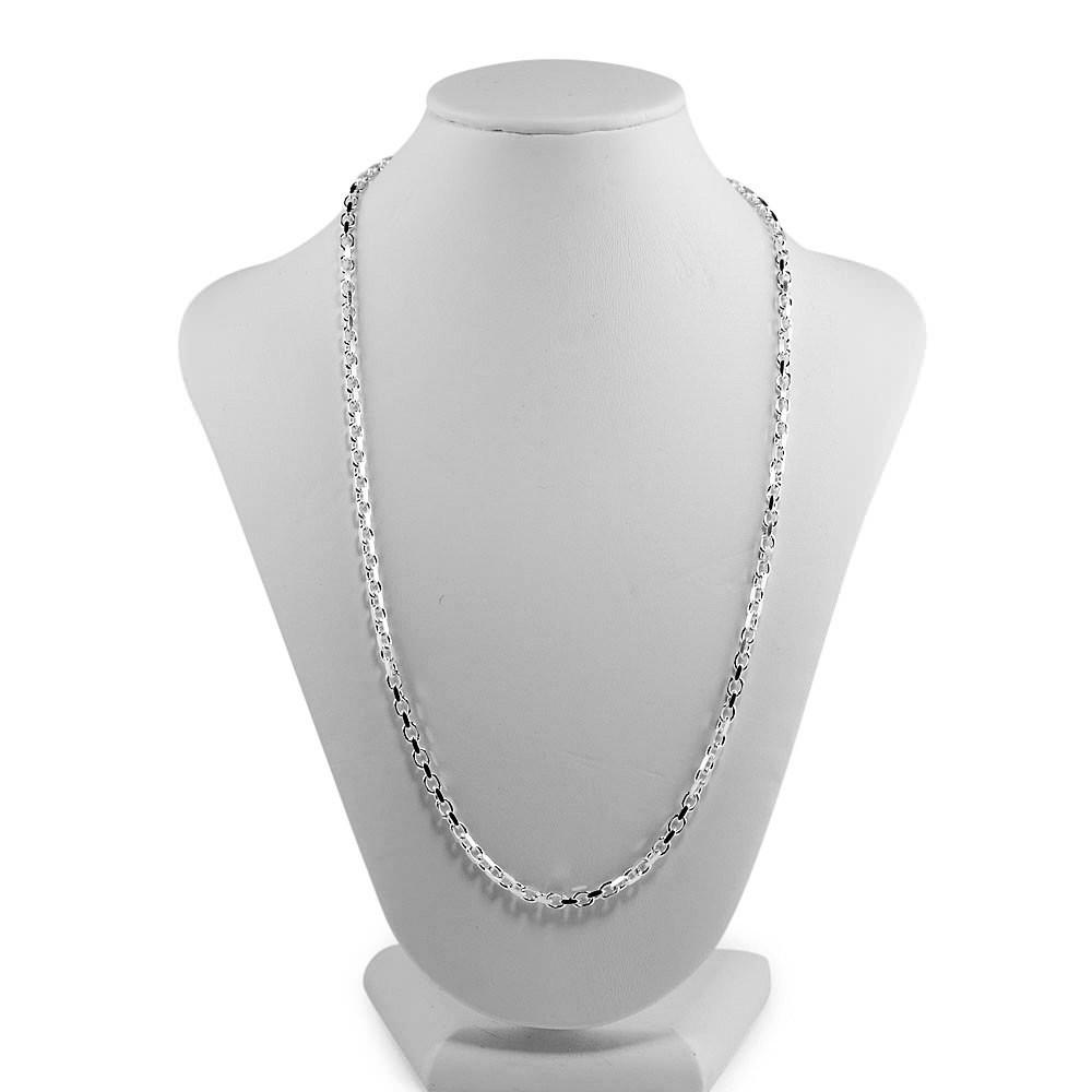 3mm Sterling Silver Box Chain 18 Inches in Silver color,  shape