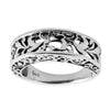 Carve Design Sterling Silver Ring (Size 6) in Silver color,  shape