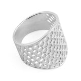The Net Sterling Silver Ring (Size 6) in Silver color,  shape