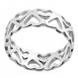 Heart Cutout Sterling Silver Ring (Size 8) in Silver color,  shape