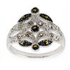 Marcasite Sterling Silver Ring (Size 6) in Silver color,  shape
