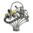 Marcasite CZ Sterling Silver Brooch in Silver color