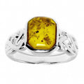 Baltic Amber Sterling Silver Ring (Size 7) in  color