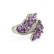 Amethyst Marquise Cut Purple Sterling Silver Ring in  color,  shape