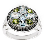 Semi Gemstone Sterling Silver Ring (Size 7) in Silver color
