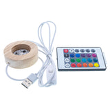 Wooden Egg or Sphere Stand Holder Display Stand LED Colorful Lights with Remote USB in Clear color