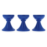 Wood Set of 3 Blue Wooden Egg Stands Holders Displays 1.4 Inches in Blue color