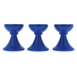 Set of 3 Blue Wooden Egg Stands Holders Displays 1.4 Inches in Blue color,  shape