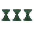 Set of 3 Green Wooden Egg Stands Holders Displays 1.4 Inches in Green color