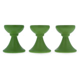 Wood Set of 3 Lime Green Wooden Egg Stands Holders Displays 1.4 Inches in Green color