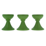 Set of 3 Lime Green Wooden Egg Stands Holders Displays 1.4 Inches in Green color