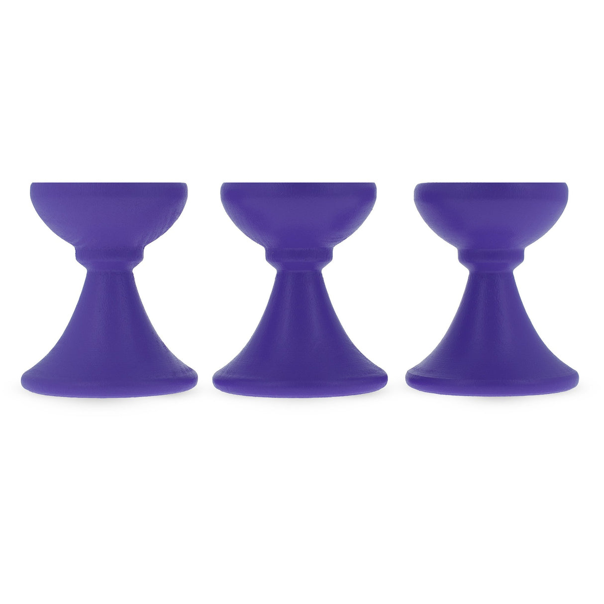 Set of 3 Purple Wooden Egg Stands Holders Displays 1.4 Inches in Purple color,  shape