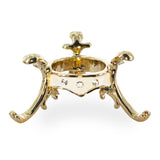 White Enamel with Crystals Gold Tone Metal Egg Stand Holder Display in Gold color,  shape