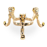 Low Bottom Gold Tone Metal Egg Stand Holder in  color