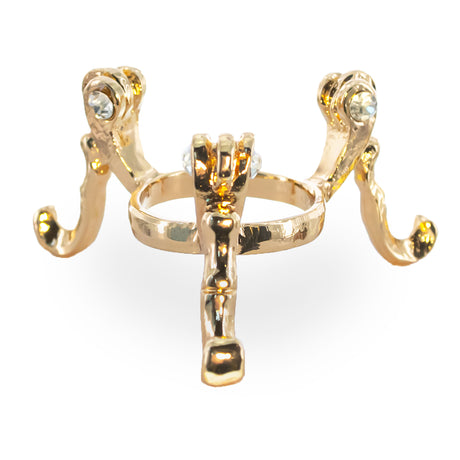 Low Bottom Gold Tone Metal Egg Stand Holder in  color