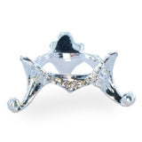 Inlaid Crystals Silver Tone Metal Egg Stand Holder in Silver color