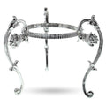 Antique Style Silver Tone Metal Ostrich Egg Sphere Stand Holder Display 3.6 Inches in Silver color