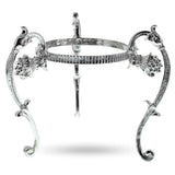 Antique Style Silver Tone Metal Ostrich Egg Sphere Stand Holder Display 3.6 Inches in Silver color