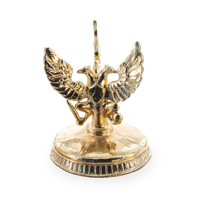 Metal Three Headed Eagle Metal Egg Stand Holder in Gold color