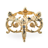 Angels with Jewel Gold Tone Metal Egg Stand Holder Display in Gold color