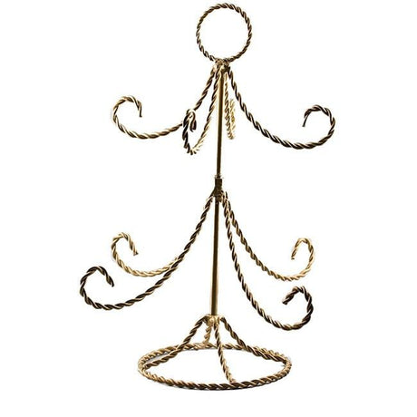 Metal Gold Tone Twisted Wire Tree Ornament Stand 14 Inches in Gold color
