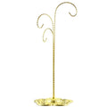 Three Levels Twisted Gold Tone Metal Filigree Base Ornaments Stand 13 Inches in Gold color