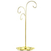 Three Levels Twisted Gold Tone Metal Filigree Base Ornaments Stand 13 Inches in Gold color,  shape