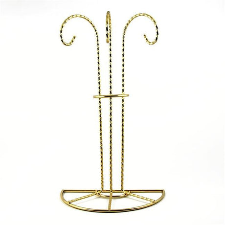 Metal Swirl Legs Gold Tone Metal 3 Ornaments Stand 11 Inches in Gold color