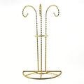 Swirl Legs Gold Tone Metal 3 Ornaments Stand 11 Inches in Gold color