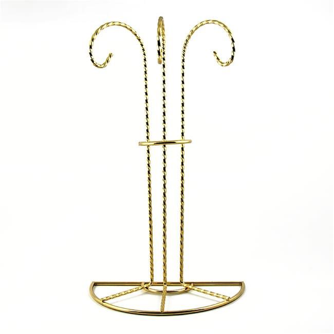 Swirl Legs Gold Tone Metal 3 Ornaments Stand 11 Inches in Gold color