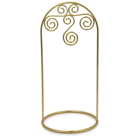 Arched Swirls Gold Tone Metal Ornament Stand Holder Display 7.75 Inches in Gold color,  shape