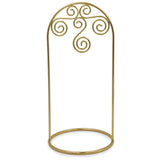 Metal Arched Swirls Gold Tone Metal Ornament Stand Holder Display 7.75 Inches in Gold color