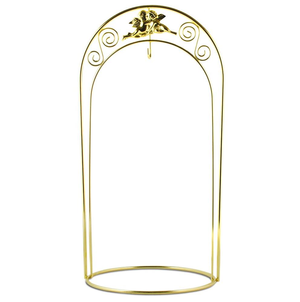 Tall Arched Gold Tone Metal Ornament Stand 12 Inches in Gold color,  shape