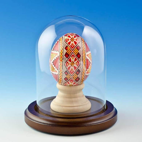 Wood Walnut Wood Base Glass Dome 4 Inches x 3 Inches in Clear color